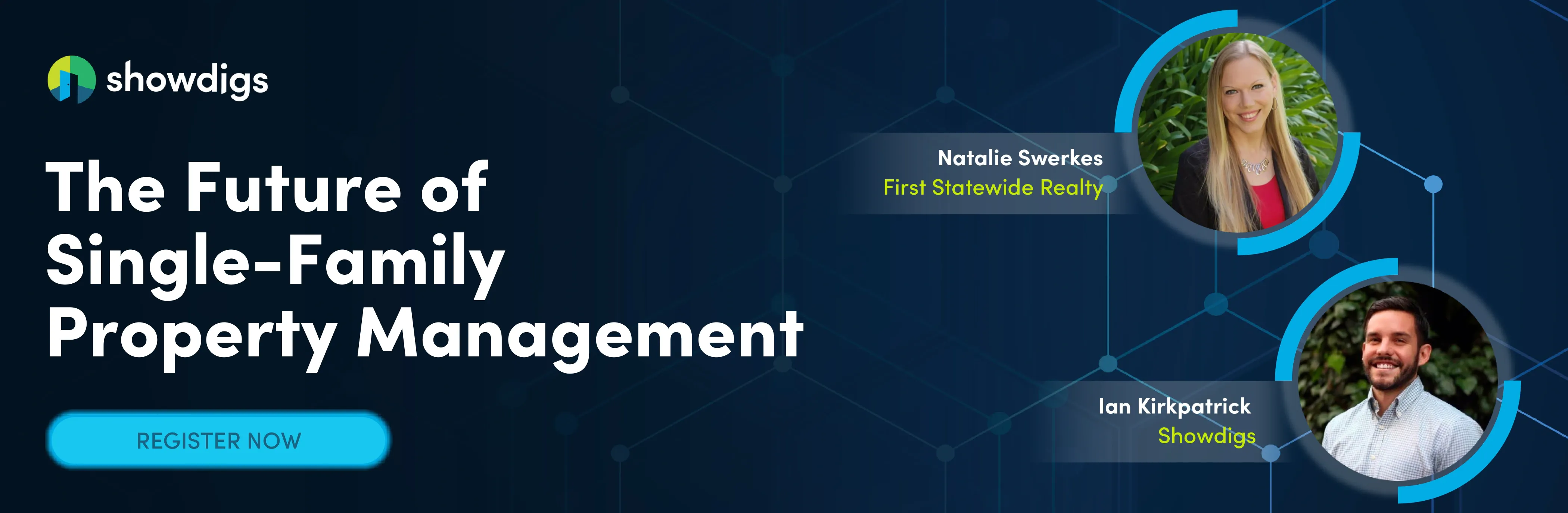 The Future of Single-Family Property Management webinar banner featuring Natalie Swerkes and Ian Kirkpatrick