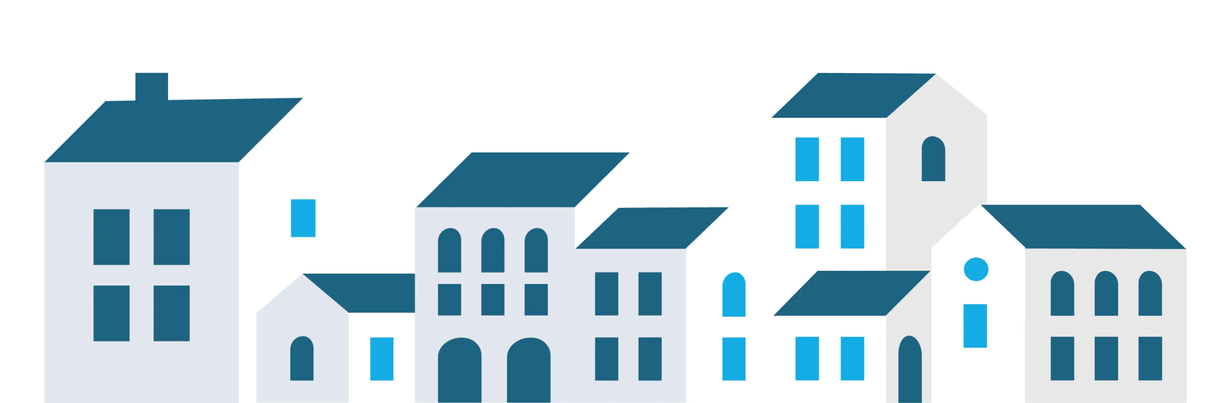 Stylized row of houses illustration
