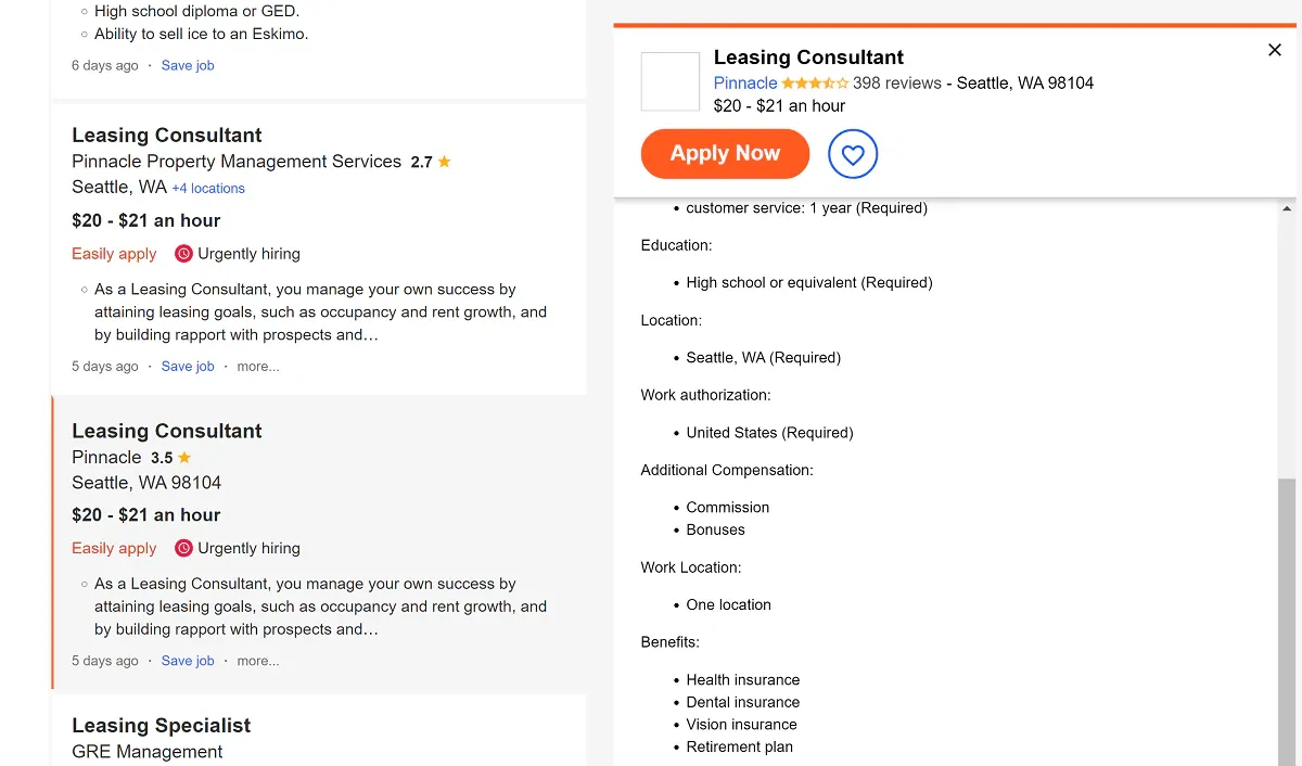 Formal leasing agent job description example, page 2
