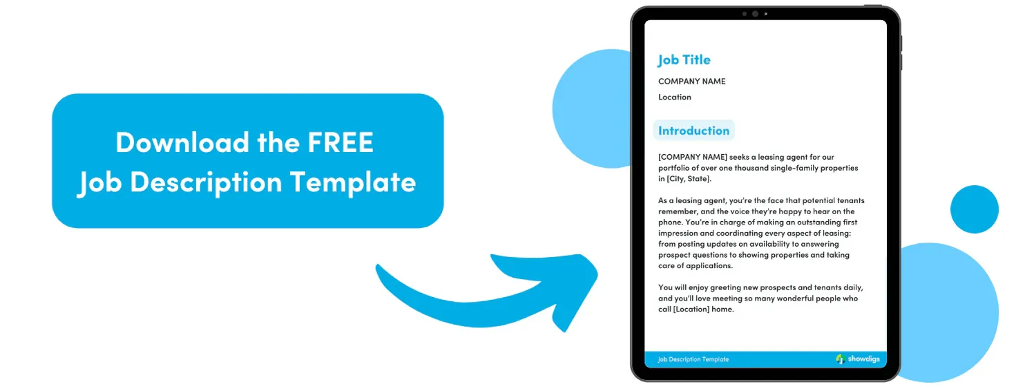 free leasing agent job description for property management companies hiring leasing assistants
