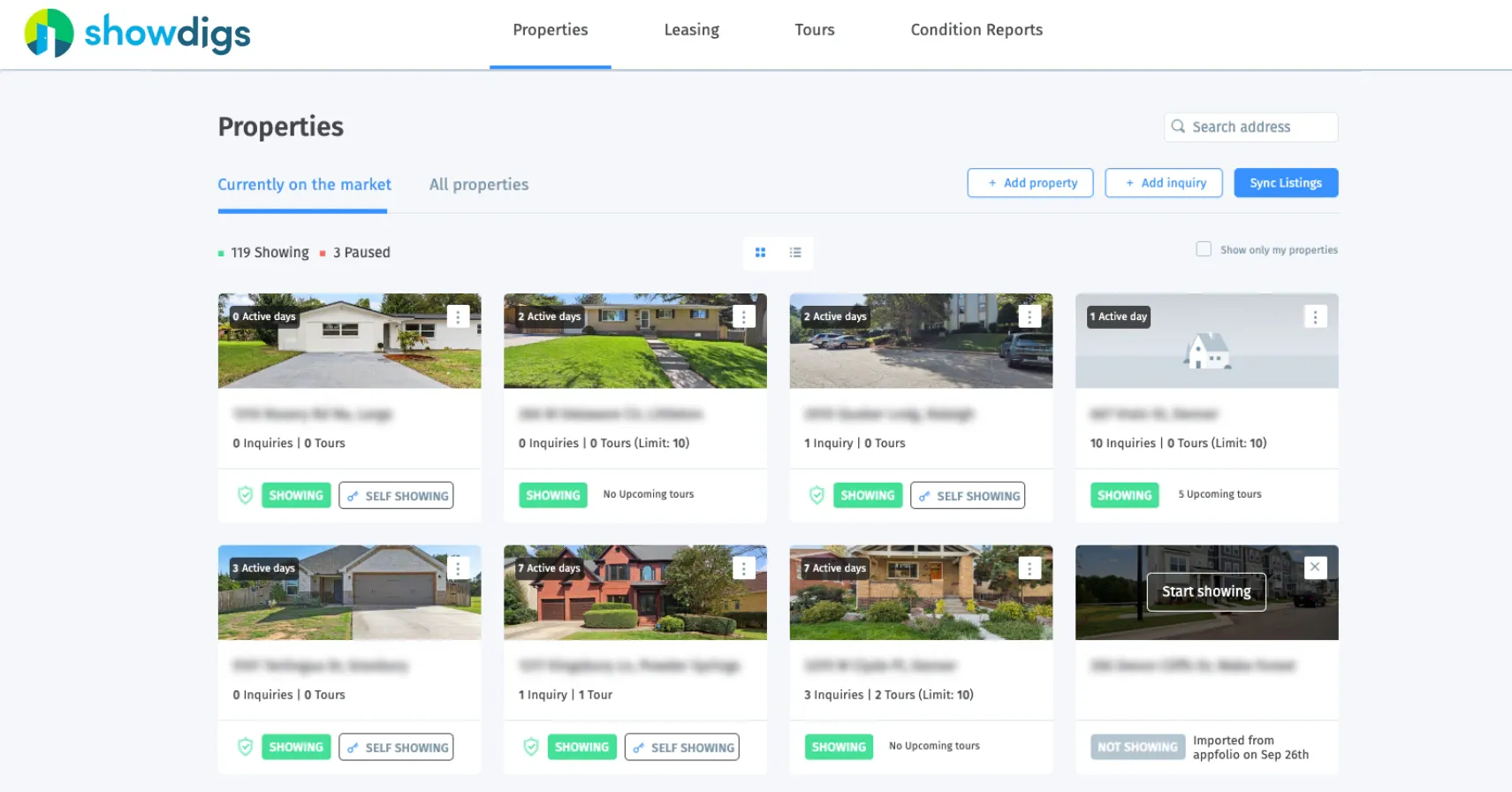 Showdigs property management CRM and leasing funnel